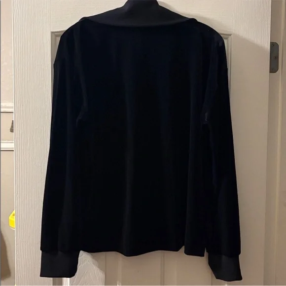 Spanx EUC Velour Quarter Zip Big Collared Jacket size XL - Picture 7 of 8